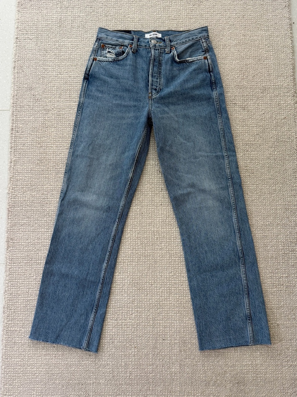 RE/DONE HIGH RISE LOOSE IN WORN BLUE - SZ 26